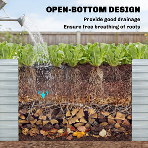 5' x 3' x 2' Raised Garden Bed, Galvanized Planter Box for Growing Flowers, Herbs and Vegetables, Black – view 40