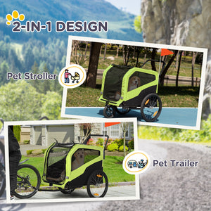 Aosom 2-in-1 Dog Bike Trailer for Large Dogs