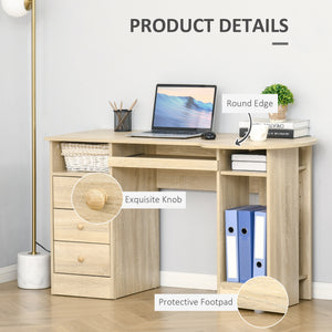 Computer Desk with Storage, Home Office Laptop Table with Shelves and Drawers – view 13