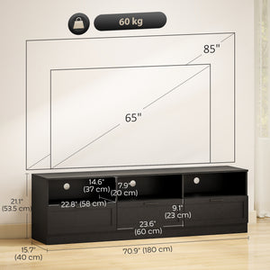 TV Stand with Storage, Modern Entertainment Center with 3 Cabinets and 3 Open Shelves, for TVs up to 85" – view 2