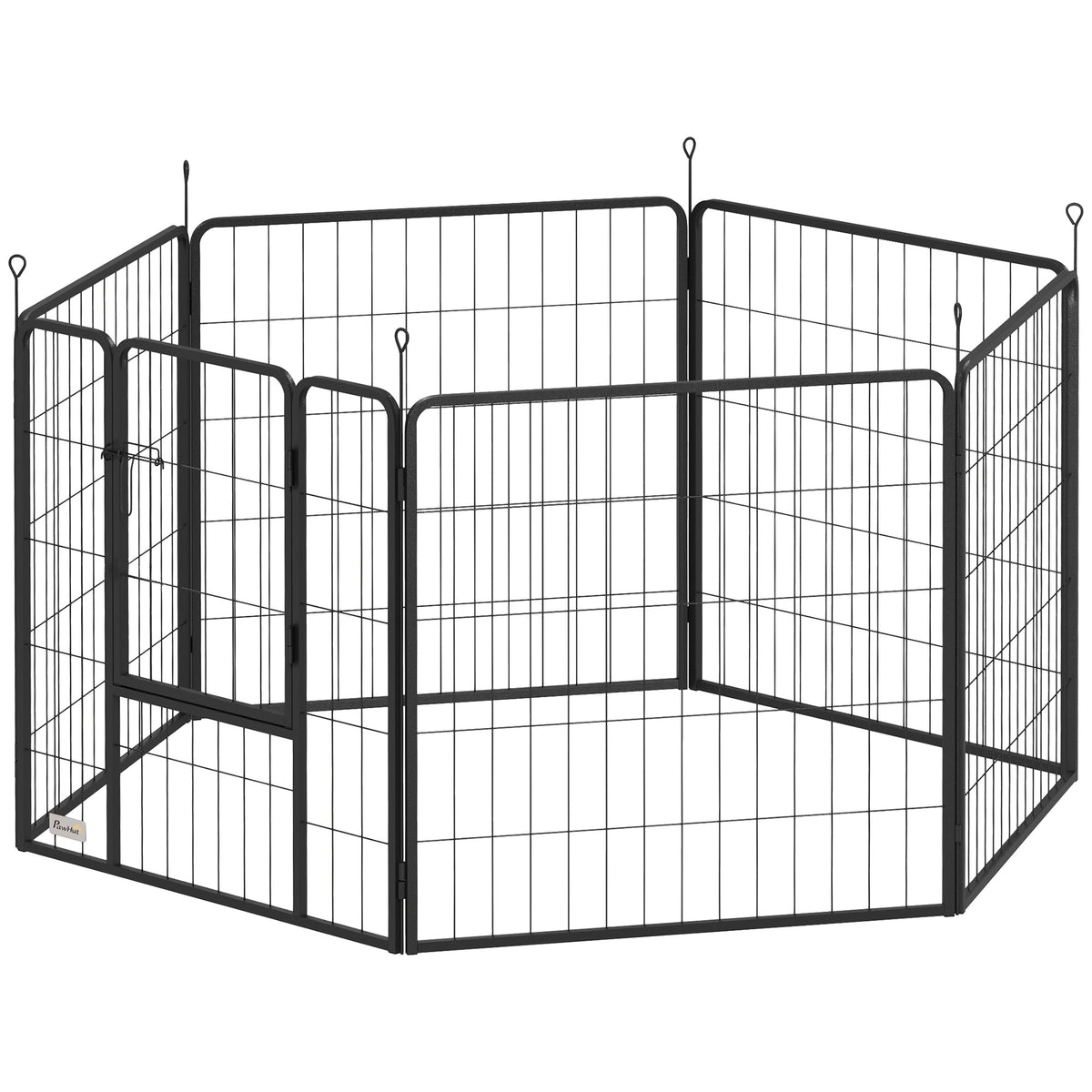 Heavy Duty Dog Playpen with Door for Small Dogs, 6 Panels, 23.5"H