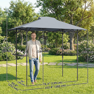 5 x 8.5 ft Pop Up Grill Gazebo with 2 Shelves, UPF 50+ Outdoor Instant Canopy Portable Shelter with Carry – view 2