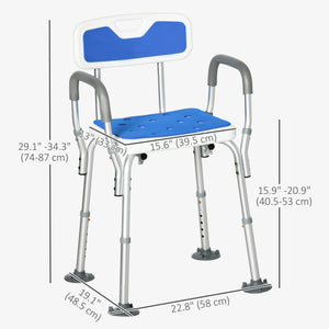 Adjustable Shower Chair with Arms and Back, Bath Chair with Regular Seat – view 3
