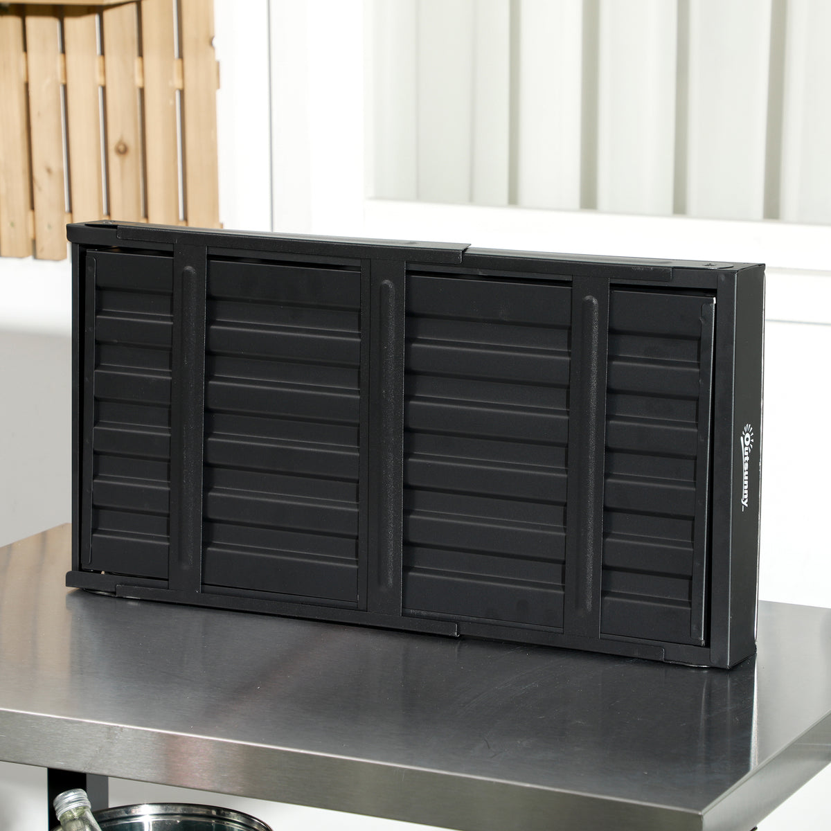 Portable Charcoal Grill with Pull-Out Charcoal Basin, Folding Tabletop Barbecue, Compact Camping BBQ, Black