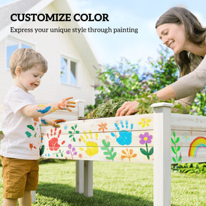 2 Tiers Wood Plant Raised Bed Flower Vegetable Herb Grow Box Stand Garden Step Planter Stand Free – view 9