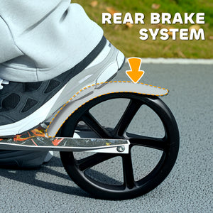 Qaba Kick Scooter for Kids Ages 6-12 with Adjustable Height, Rear-Fender Brake, 200mm Big Wheel, Foldable Design