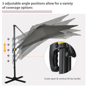 8' x 8' Square Patio Hanging Offset Umbrella with 360° Rotation – view 16