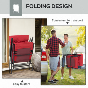 Set of 2 Outdoor Folding Chairs with Adjustable Backrest, Padded Camping Chairs for Outdoor Events, Grey – view 11