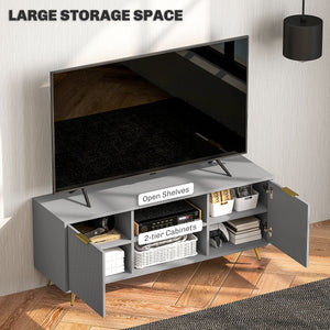 TV Stand with Storage for 55 Inch TV, Modern TV Cabinet with 2 Open Shelves and 2 Cabinets for Living Room – view 11