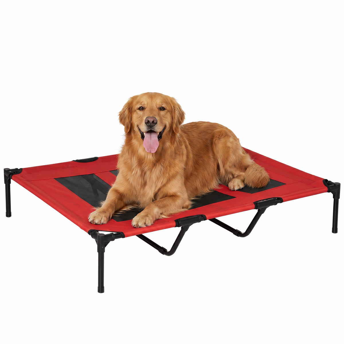 Elevated Dog Bed, Raised Dog Cot for XL Sized Dogs, Indoor & Outdoor, 48" x 36" x 9", Coffee