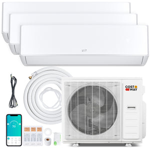 X-Pro 35000 BTU 3 Zone 22.5 SEER2 Mini Split AC with Heat Pump-12K + 12K + 18K