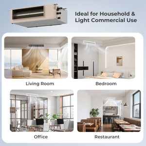 X-Pro 35000 BTU 3 Zone 22.5 SEER2 Concealed Ducted Mini Split AC-12K + 12K + 24K view 9