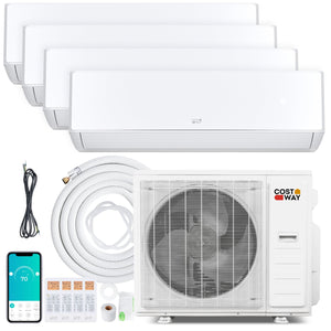 X-Pro 35000 BTU 4 Zone 22.5 SEER2 Mini Split AC with Heat Pump-9K + 9K + 12K + 18K