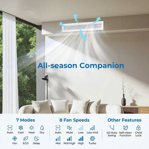 X-Pro 35000 BTU 4 Zone 22.5 SEER2 Concealed Ducted Mini Split AC-9K + 9K + 9K + 12K view 6