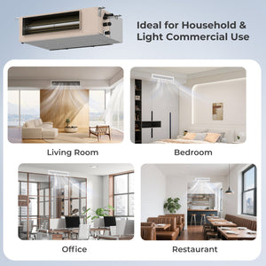 X-Pro 35000 BTU 4 Zone 22.5 SEER2 Concealed Ducted Mini Split AC-9K + 9K + 9K + 12K view 9