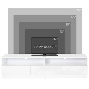 LED Lighted TV Stand for TVs up to 75", Modern TV Cabinet with Storage Drawers for Living Room – view 5
