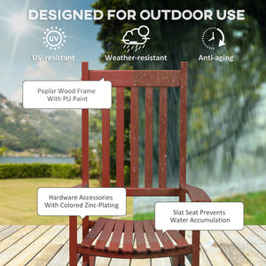 Wooden Porch Rocking Chair Outdoor Patio Rocker Garden Single Leisure Reclining Seat Armchair Natural – view 18