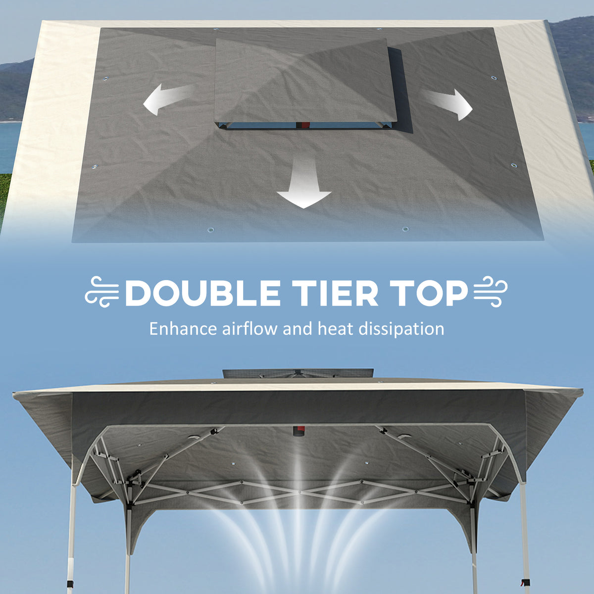 11.5 x 11.5 ft Pop Up Canopy Tent with 1-Button Push Easy Setup, UPF 50+ 2-Tier Instant Canopy with Carry Bag, Dark Grey