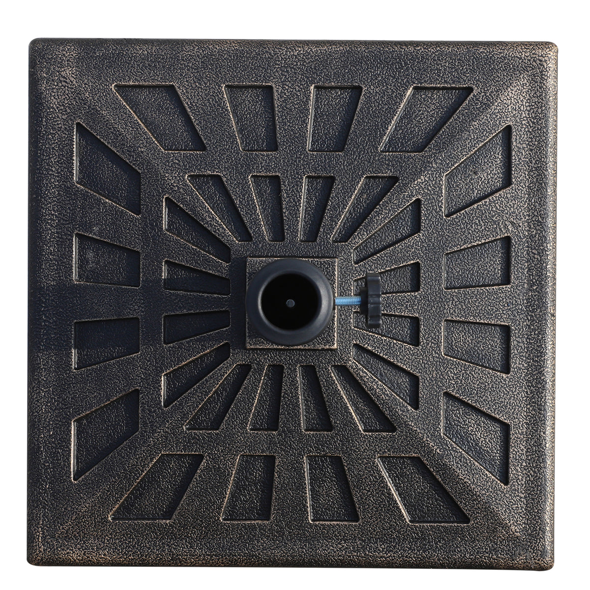 18.5" Square Patio Umbrella Base, Outdoor Resin Parasol Stand Market Umbrella Holder Deck - Bronze