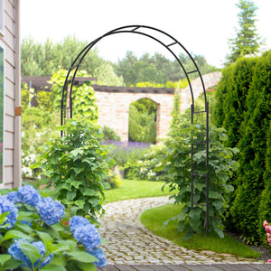 8.7FT Garden Arch Trellis, Outdoor Wedding Arbor for Ceremony with Scrollwork Design for Climbing Roses, Vines and Plants