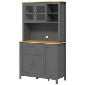 5-Door Kitchen Pantry Cabinet, Freestanding Storage Cabinet Cupboard with Adjustable Shelves, 71"