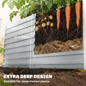 5' x 3' x 2' Raised Garden Bed, Galvanized Planter Box for Growing Flowers, Herbs and Vegetables, Black – view 38