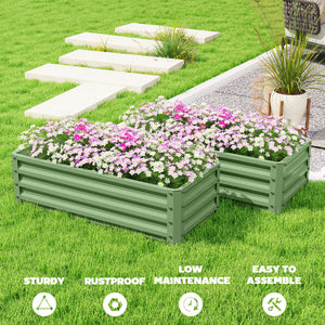 Galvanized Raised Garden Beds, Outdoor Planter Box, Set of 2, for Flowers, Herbs and Vegetables, Black – view 41