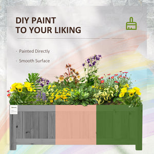 Foldable Elevated Planter Box, Wooden Raised Garden Bed for Backyard, Patio to Grow Vegetables, Herbs, Flowers, Natural