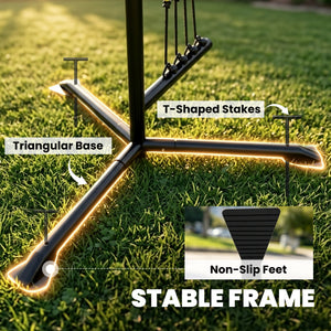 Soozier Baseball Hitting Trainer with 4 Power Bands, 32.7"-43.3" Adjustable Batting Practice Equipment with Stakes, Carry Bag