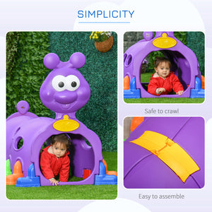 Qaba Caterpillar Design Tunnel for Kids to Crawl Through, for 3-6 Years, Multicolour