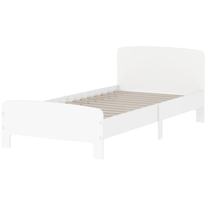 Qaba Toddler Bed Frame with Safety Side Rails for Girls and Boys, Bedroom Furniture