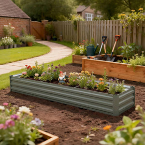 8'x2'x1' Galvanized Raised Bed, Large Elevated Planter Box for Growing Flowers, Herbs and Vegetables – view 28