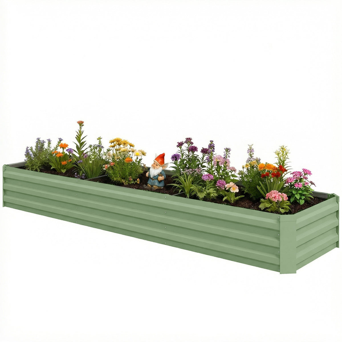 8'x2'x1' Galvanized Raised Bed, Large Elevated Planter Box for Growing Flowers, Herbs and Vegetables – view 36