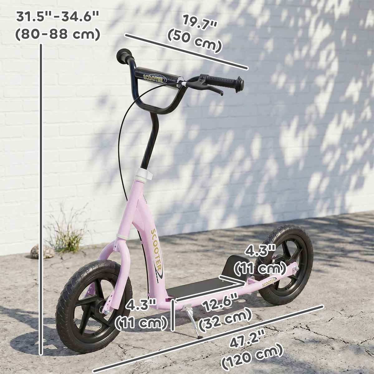 Kids Scooter with 12" EVA Big Tires, Street Bike Bicycle for Teens with Adjustable Height Handle for 5-12 – view 5