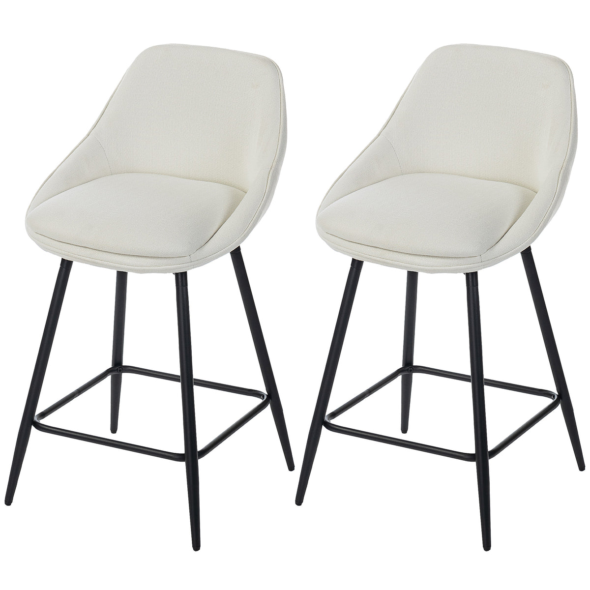 26" Counter Height Barstools Set of 2, Upholstered Swivel Bar Stools with Backrests and Armrests, Dark Grey – view 8