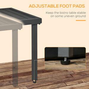 Outdoor Side Table, Patio End Table with Umbrella Hole, Small Coffee Table with Steel Frame for Balcony – view 12