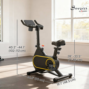 Soozier Exercise Bike, Magnetic Resistance Exercise Bike with LCD Display, Low Noise Stationary Indoor Cycling Bike for Home