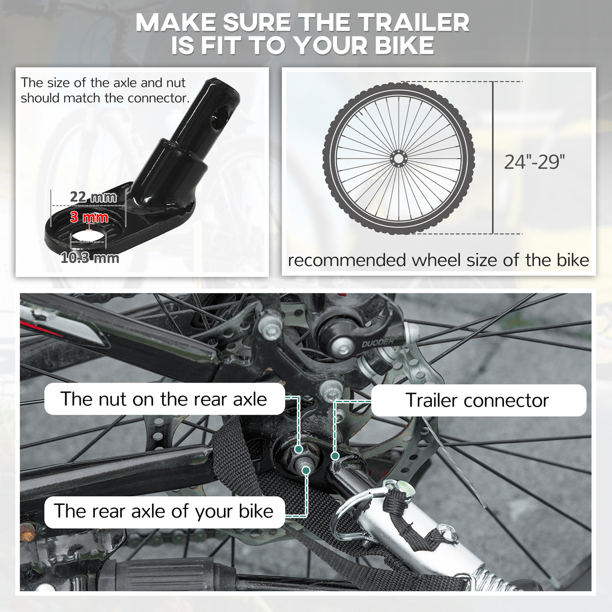 Aosom 2-in-1 Bike Trailer for Kids, Foldable 2-Seat Baby Stroller with 5-Point Harness, Rubber Wheels, Storage Bag