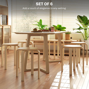 Round Stackable Chairs Set of 4, 18-Inch Backless Stacking Stools for Kitchen, Dining Room, Office, Outdoors