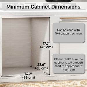 Pull Out Trash Can Under Cabinet, 10.6 Gallon (40L) Slide Out Garbage Can with 2 Removable Compartments, Grey