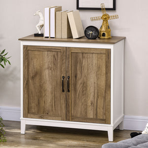 Farmhouse Sideboard, Storage Cabinet with 2 Doors and Shelves Kitchen, Living room, 30.9" x 15.4" x 30.9", Dark Oak