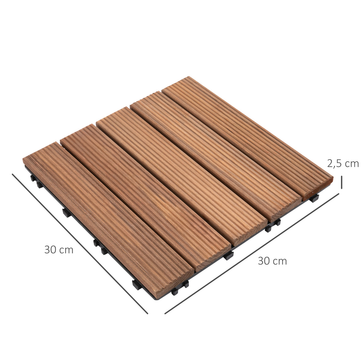 27 Pcs Wood Interlocking Deck Tiles, 12 x 12in Outdoor Flooring Tiles for Indoor and Outdoor Use – view 9