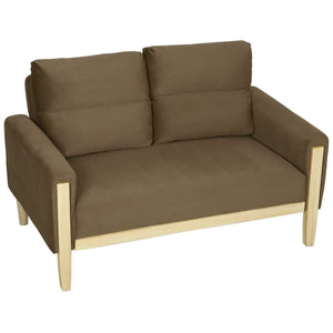 53" Loveseat Sofa, Small 2 Seater Couch with Solid Wood Legs, Modern Velvet Sofa for Living Room