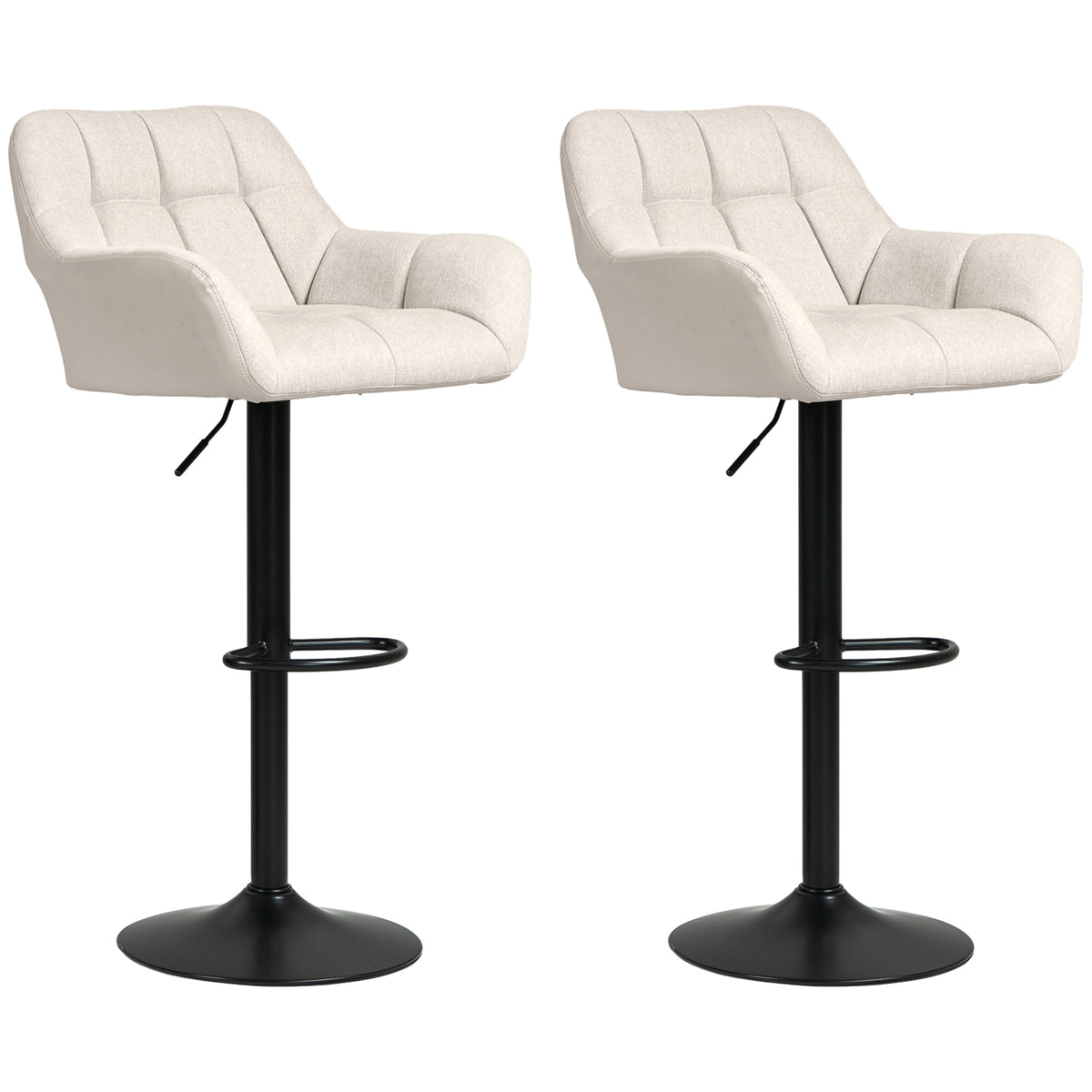 Swivel Barstools Set of 2 Adjustable Bar Stools with Footrest Armrests and PU Leather Back for Dining Room – view 2