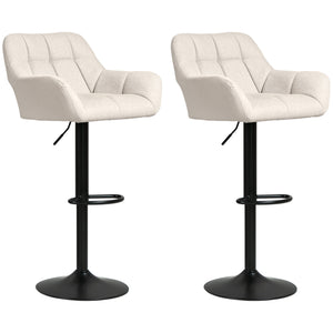 Swivel Barstools Set of 2 Adjustable Bar Stools with Footrest Armrests and PU Leather Back for Dining Room – view 2