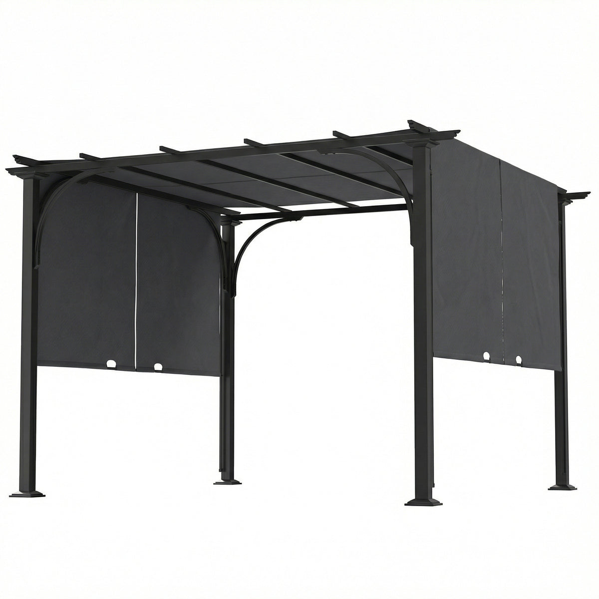 10' x 10' Outdoor Pergola Patio Gazebo Canopy Sun Shelter, Steel Frame, Beige – view 15