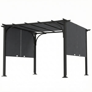10' x 10' Outdoor Pergola Patio Gazebo Canopy Sun Shelter, Steel Frame, Beige – view 15