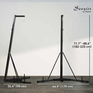 Soozier Foldable Punch Bag Stand, Adjustable Height Heavy Bag Stand with Weighted Base, Freestanding for Home Gym, Stand Only