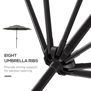 9FT 3 Tiers Patio Umbrella Outdoor Market Umbrella with Crank, Push Button Tilt for Deck – view 13