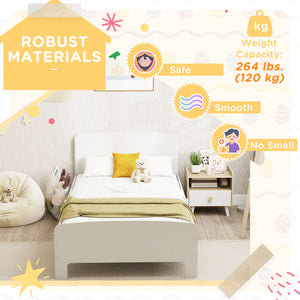 Qaba Toddler Bed Frame with Safety Side Rails for Girls and Boys, Bedroom Furniture